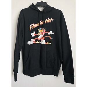 Cheetos Flamin Hot Hooded Sweatshirt Adult M Black Hoodie Pullover Casual